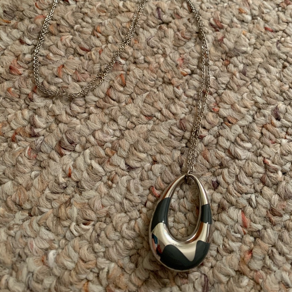 Long Silver Calvin Klein Necklace